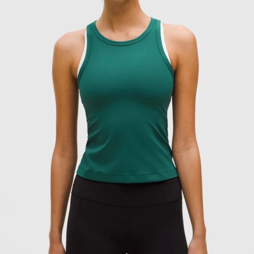 LULU LEMON Align Waist-Length Racerback Tank Top
Size 8
Color: Storm Teal